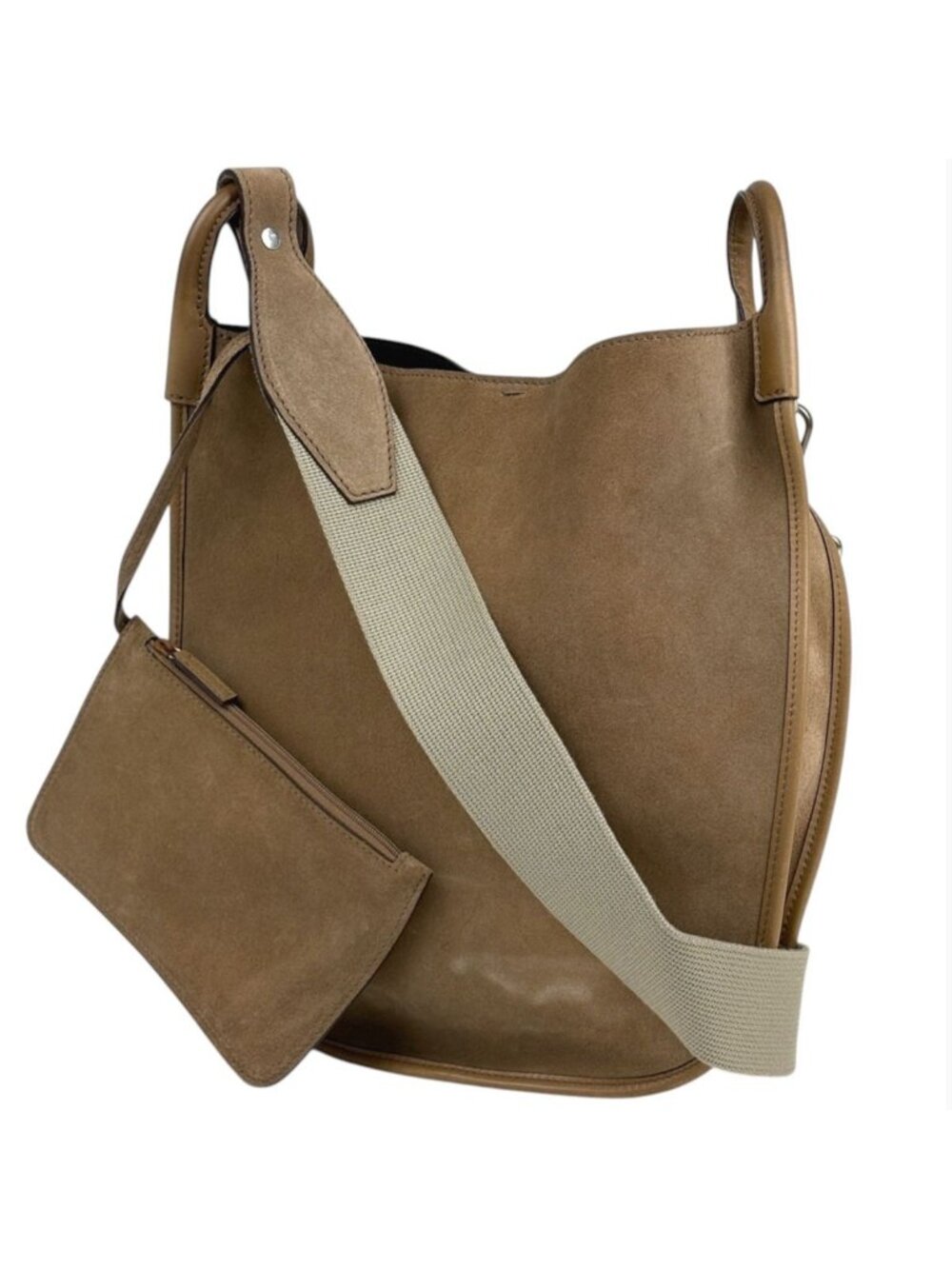Saint Laurent Shoulder Bag Suede Brown